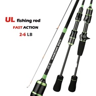 SHILIHUI Fishing Rod UL 2 6 LB 1.5m / 1.68m / 1.8m Joran Ultralight Casting Spinning Rod Ultra Light Jigging Bc Baitcasting Rods Fishing Equipment Carbon Solid Joran Pancing Udang