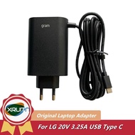 Genuine 65W USB Type C 20V 3.25A Portable AC Adapter Fast Power Charger For LG gram 15Z970 17Z90Q 16