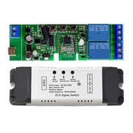 Tuya Zigbee 2CH Smart Relay Switch Sensor AC85-250V Switch Access Control Relay Controller with Shel