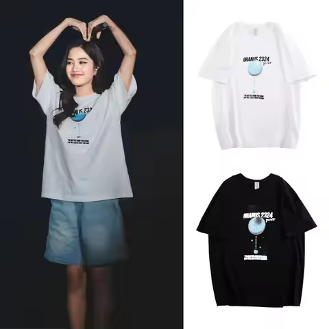 Thai Drama Freenbecky with Short-sleeved Summer Pure Cotton Casual Trend Loose Top with Ins Wind Str
