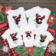 Personalized 26-Letter Matching Family Christmas Shirts