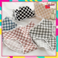 Women's Push Up Mid Waist Seamless Brief Underwear Undies Chess Pattern BB 666