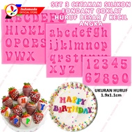 Indomada Cetakan Huruf Besar Kecil Angka Fondan Silikon Fondant Alphabet Numbers Silicone Mold Alfab