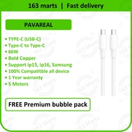 PAVAREAL Cable Type C to Type C 66W Fast Charging data dual USB C cas wayar charge kabel telefon A-p