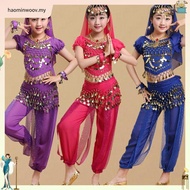 Ready Stock 7pcs Kids&Adult Chiffon Belly Dance Dress Gypsy Women Halloween Costume