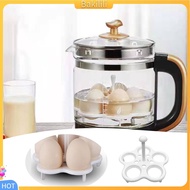 (Bakilili) Egg Steamer Rack 5 Holes Food Grade Long Handle Multi-functional Plastic Health Pot Egg Cooking Tray Kitchen Tools