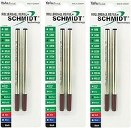 Schmidt Safety 5888 Ceramic Rollerball Medium Point 0.7mm Metal Tube, Black, 6 Pack Blister (SC58164