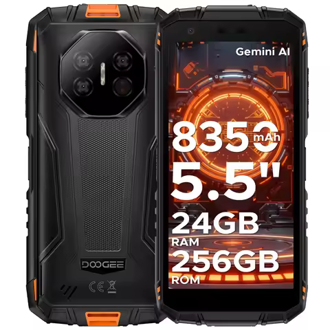 DOOGEE Fire 3 Ultra Rugged Phone Gemini AI Android 15 8350mAh Battery 24GB(6+18) 256GB UNISOC T7200 