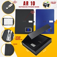 Giftset Agenda Notebook with Powerbank, FlashDisk, and LED Logo AR 10