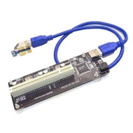 PCIE PCI-E PCI Express X1 to PCI Riser Card Bus Card High Efficiency Adapter Converter USB 3.0 Cable