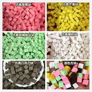 Colorful Fruit Block Accessories Dessert Simulation Brick Block Bowl Coconut Milk Simulation Colorfu