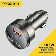 Essager 105W 2C+A Car Charger USB Type C PD Fast Charging Phone Quick Charge for iPhone15 Huawei Mat