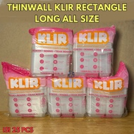 Thinwall RL 750 LongML 750 Clear Plastic Container ML - Rectangle Long Food Container/ Food Grade/