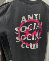 anti social club x fragment 閃電聯名 tee