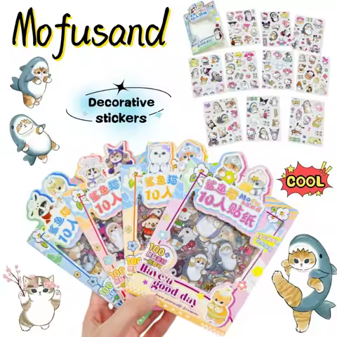 Mofusand Personalized Creative Printed Stickers for Furniture Desktop Student Notebooks Multifunctio