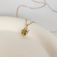 心形石爪鑲吊墜 亞歷山大變色石項鍊 手工雙色寶石14KGF項鏈