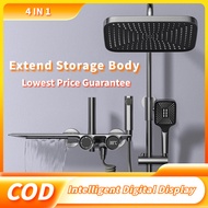 Digital display Rain Shower Set 304 Stainless Steel In-let Shower Post Set Rain + Hand Head