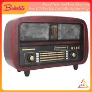 Vintage Radio Model Reliable Handmade Durable Decoration Artistic Style Red Delicate Craft for Home Office Studio