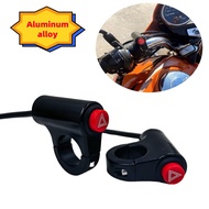 Aluminum Motorcycle Button Switch Dual Warning Emergency Hazard Light Signal Flash Switch For Electr