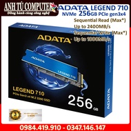 Ổ cứng SSD MVMe ADATA LEGEND 710 256GB PCIe Gen3x4 M.2 2280