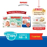 Huggies Newborn baby (NB / S) Diapers - Dry / AirSoft / Naturemade (x3/4 packs)