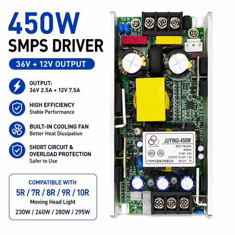 450W Stage Light SMPS Power Supply 36V 12V Driver Board for 5R 7R 8R 9R 10R Moving Head Light 230W 2
