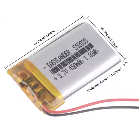 3.7V 170mAh~800mAh 252035 352035 452035 552035 652035 752035 852035 952035 Rechargeable Lithium Li-i