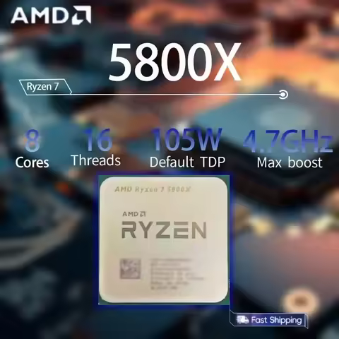 AMD Ryzen 7 5800X R7 5800X Desktop Processor 3.8 GHz 8-Cores 16-Threads AM4 Socket CPU Up to 4.7 GHz