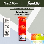 Franklin X-40 Pickleballs Ember 3-Balls Tube