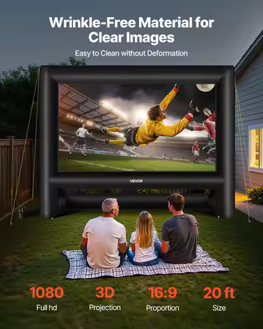20FT Inflatable Movie Screen, Inflatable Projector Screen with Portable Storage Bag, 16:9 Easy Set U