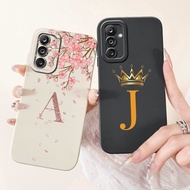 For Samsung F36 5G Case SM-E366B Luxury A-Z Letters Fashion Flowers Crown Silicone Cover For Samsung