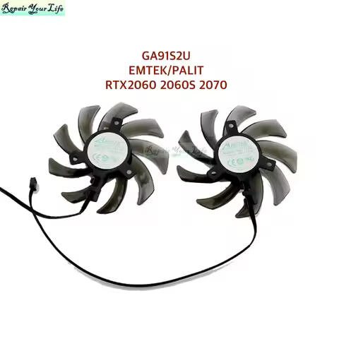 GA91S2U 87mm Computer Graphics Video Card GPU Cooling Fan for EMTEK/PALIT RTX2060 2060S 2070 DURA VG