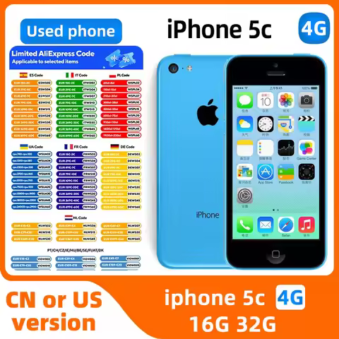 Apple iPhone 5C 3G 4inch Screen WIFI ROM 16G/32G 100% test used phone