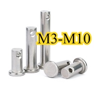 304 stainless steel pin flat head with hole pin cylindrical positioning pin M3/M4/M5/M6/M8/M10 * L8-