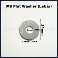 1pcs M8 FLAT WASHER 1.2mm Stainless Steel Large washer 24mm