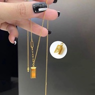 Rich small gold bar necklace exquisite small gold bar pendant