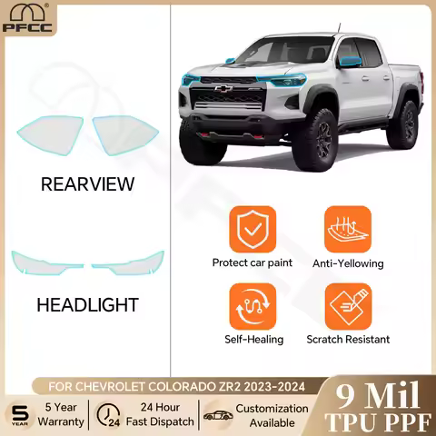 Headlight Rearview TPU Paint Protection Film For Chevrolet Colorado ZR2 2023 2024 Clear Bra Pre-cut 