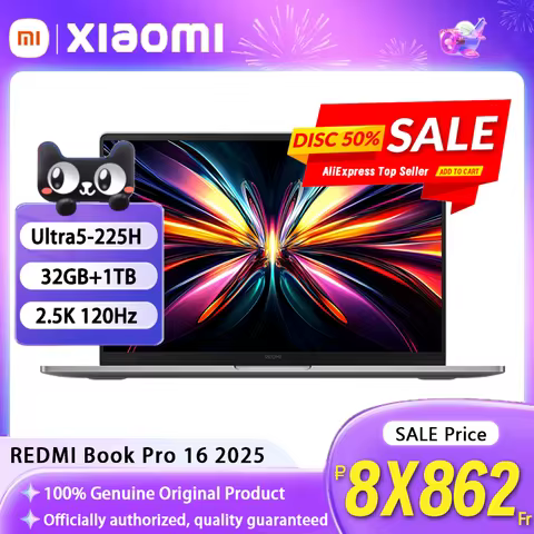 【Russia Stock】REDMI Book Pro 16 2025 Intel Arc Graphics Ultra5-225H 32GB+1TB 16inch 2.5K 120Hz Scree