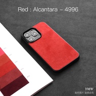 YMW ALCANTARA Case for iPhone 13 Pro Max 12 mini 11 Xr X Xs Max SE2 7 8 Plus Supercar Interior Luxury Suede Leather Phone Cover