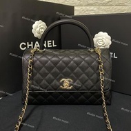99新 Chanel Coco Handle medium size 黑金牛 芯片款 超難買 full set 可陪驗(費用自理)