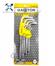 Kunci L Bintang PANJANG Set 9pcs 18cm 23cm 1866-901 HASSTON PROHEX / Kunci L Set Bintang 9 pcs 1866