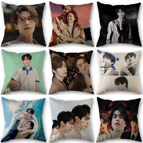 45X45cm Pillow Cover Kpop Lee Dong Wook Square Cotton Linen Pillow Cases Bedroom Home Wedding Decora