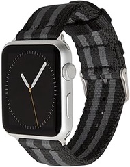 Seat Belt Nylon Watch Bands for Apple Watch, Black/Gray (James Bond), Stainless, For 38/40/41 mm App