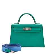 Hermès Vert Jade Epsom Mini Kelly Sellier Palladium Hardware, 2022