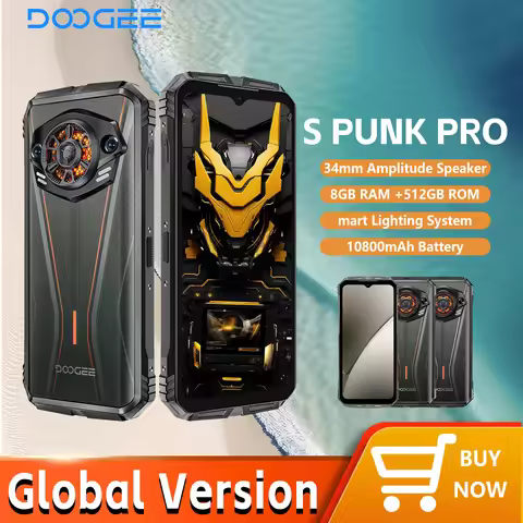 DOOGEE S PUNK PRO Smartphone 6.6" FHD+ 90Hz Android 14 20GB+12GB RAM 512GB ROM 10800mAh 33W Fast Cha