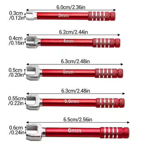 RC Wrench Set 3/4/5/5.5/6mm Open-End Wrench for 1:10 1:16 RC Car Tie Rod Turnbuckle Adjustment Tool 