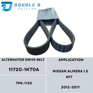 NISSAN ALMERA ALTERNATOR DRIVE BELT"11720 1KT0A" 7PK-1125