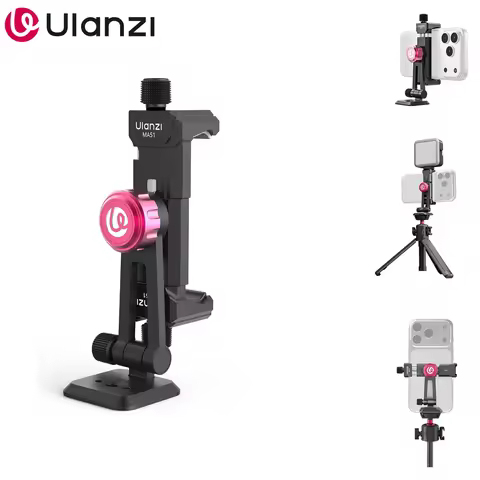 Ulanzi MA51 MA61 Phone Holder Clip Bracket Mount Quick Release 360°Rotatable 180ºTilt Support for Tr
