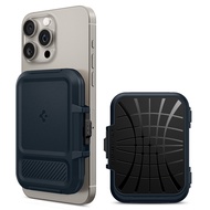 Spigen ที่ใส่บัตรแม่เหล็ก [Lock Fit MagFit] Fits Up to 5 Embossed Cards or 6 Cards with Strap for Ca