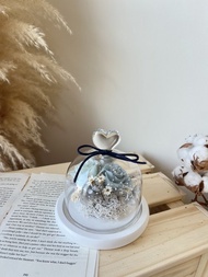 心形永生花玻璃罩盅